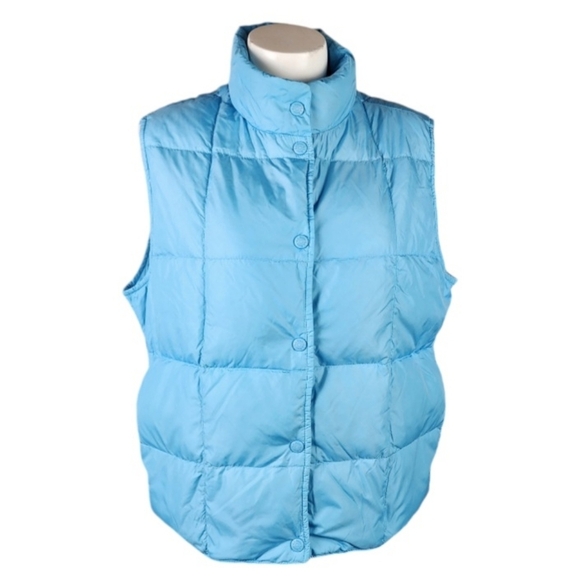 L.L.Bean Goose Down Putter Vest Winter Outdoor Layer Turquoise Blue Size Medium - Picture 1 of 11